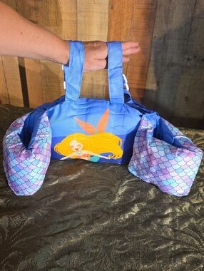 Blue Mermaid Kids Swim Training Vest with Colorful Scale Arm Bands